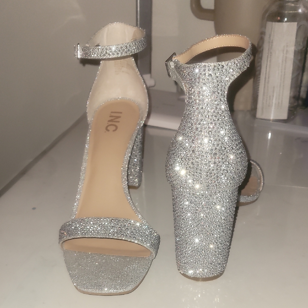 Glittering Silver Heels